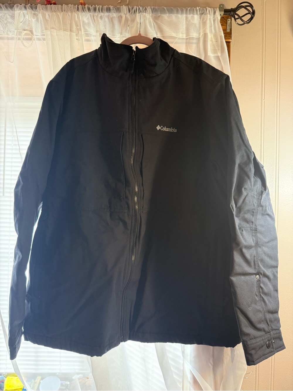 Columbia Black Men’s Raincoat Full-Zip Jacket